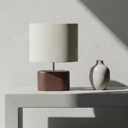 Abajur de Cerâmica Oval 28,5 cm com Cúpula de Tecido — detalhe 5