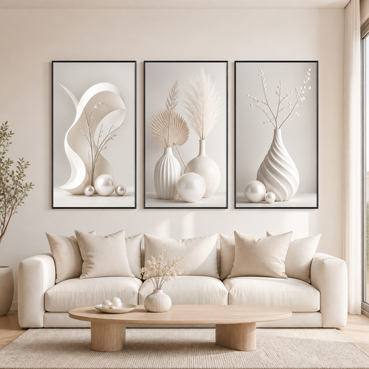 Abstrato Minimalista Perolado - ambiente decorado NOXHome