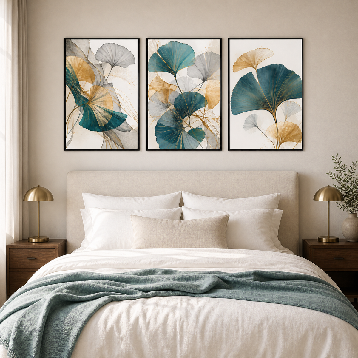 Folhas de Ginkgo Luxo - ambiente decorado NOXHome