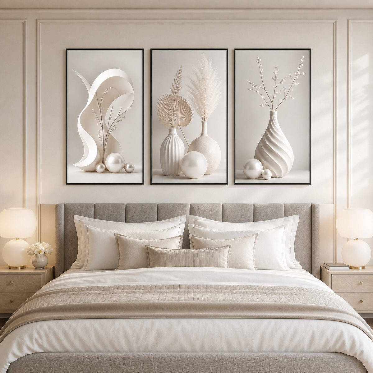 Abstrato Minimalista Perolado - ambiente decorado NOXHome