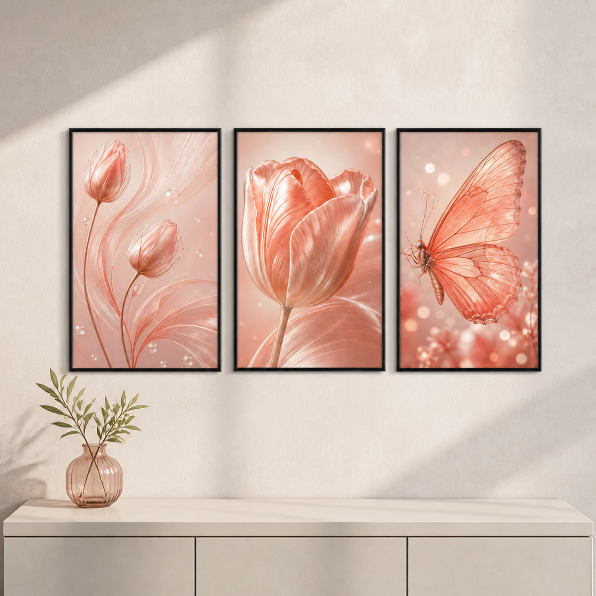 Borboleta e Tulipa - ambiente decorado NOXHome