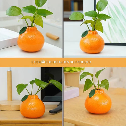 Vaso Cerâmico Laranja Fruta NOXHome