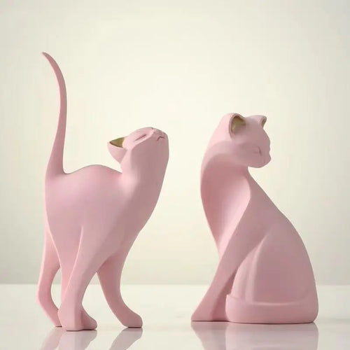 Escultura Gato Resina Fosca Detalhe Decorativo NOXHome