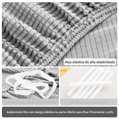 Capa de Sofá Jacquard Leve NOXHome | 100% Poliéster Elástica Para 1 a 5 Lugares – Primavera e Verão