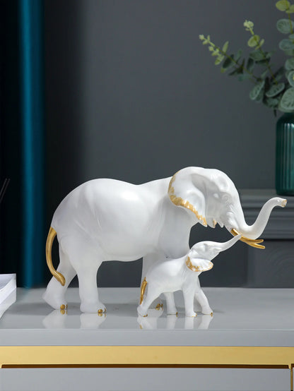 Elefante Mãe Filho Resina NOXHome