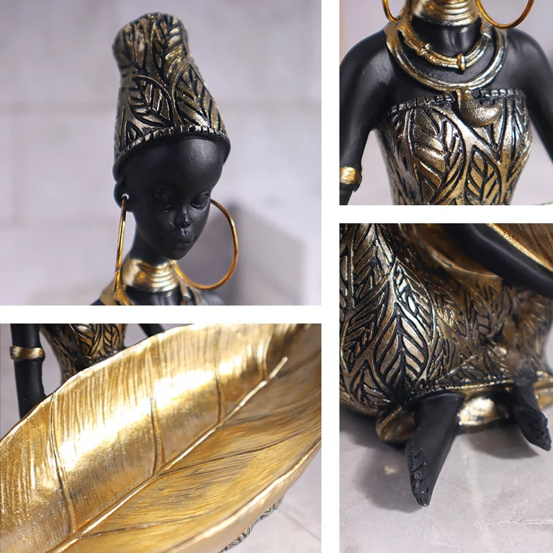 Menina Africana Placa Resina NOXHome