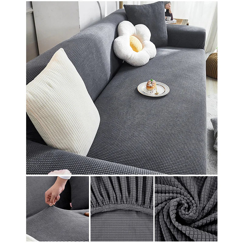 Capa de Sofá Jacquard Leve NOXHome | 100% Poliéster Elástica Para 1 a 5 Lugares – Primavera e Verão