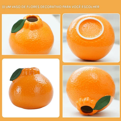 Vaso Cerâmico Laranja Fruta NOXHome