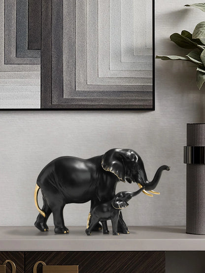 Elefante Mãe Filho Resina NOXHome
