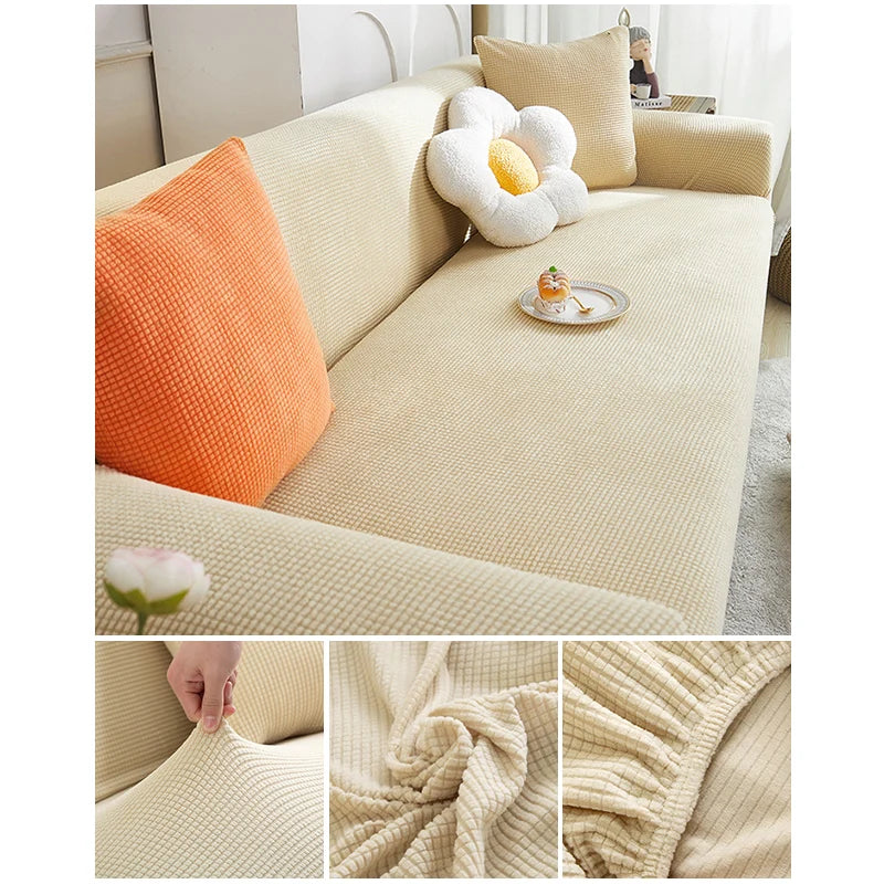 Capa de Sofá Jacquard Leve NOXHome | 100% Poliéster Elástica Para 1 a 5 Lugares – Primavera e Verão