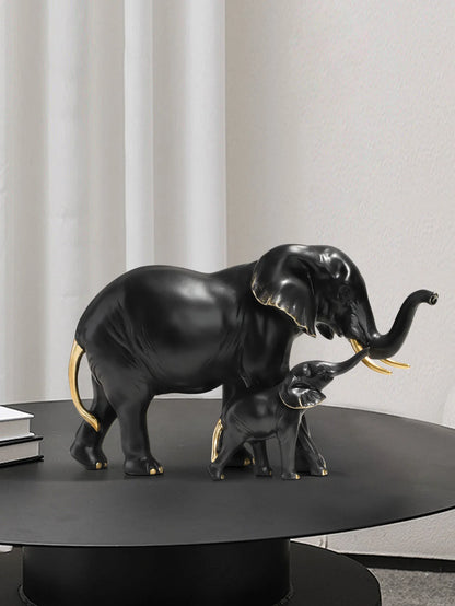 Elefante Mãe Filho Resina NOXHome