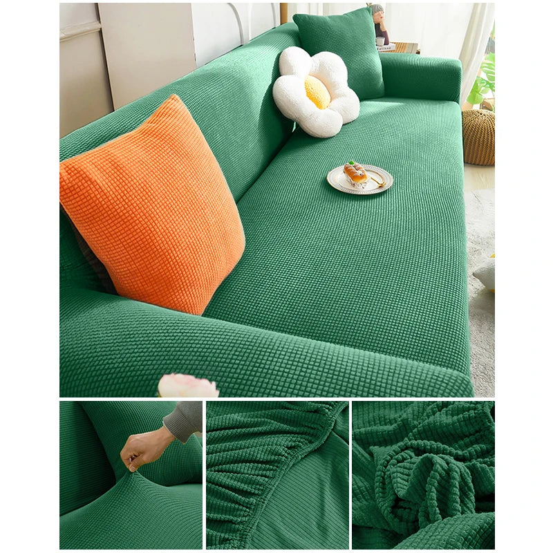 Capa de Sofá Jacquard Leve NOXHome | 100% Poliéster Elástica Para 1 a 5 Lugares – Primavera e Verão