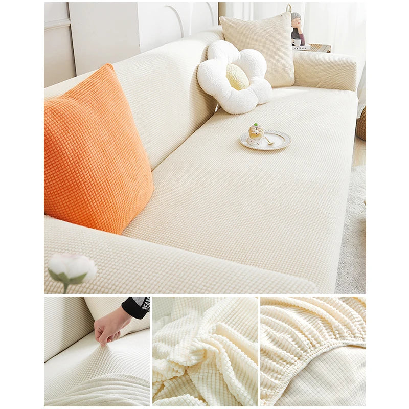 Capa de Sofá Jacquard Leve NOXHome | 100% Poliéster Elástica Para 1 a 5 Lugares – Primavera e Verão