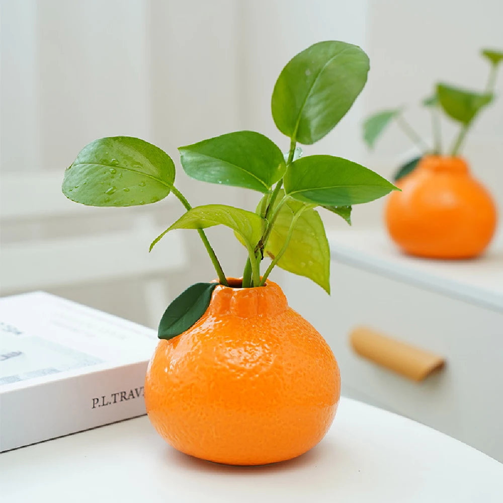 Vaso Cerâmico Laranja Fruta NOXHome
