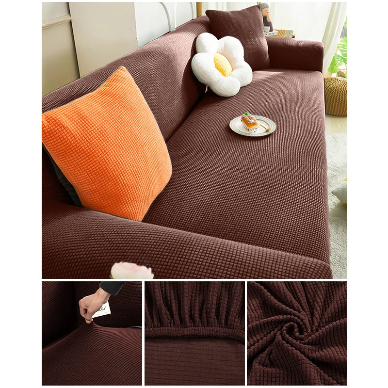Capa de Sofá Jacquard Leve NOXHome | 100% Poliéster Elástica Para 1 a 5 Lugares – Primavera e Verão