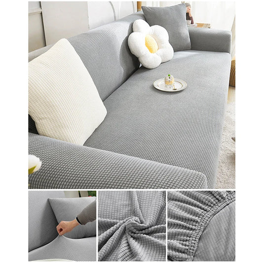 Capa de Sofá Jacquard Leve NOXHome | 100% Poliéster Elástica Para 1 a 5 Lugares – Primavera e Verão