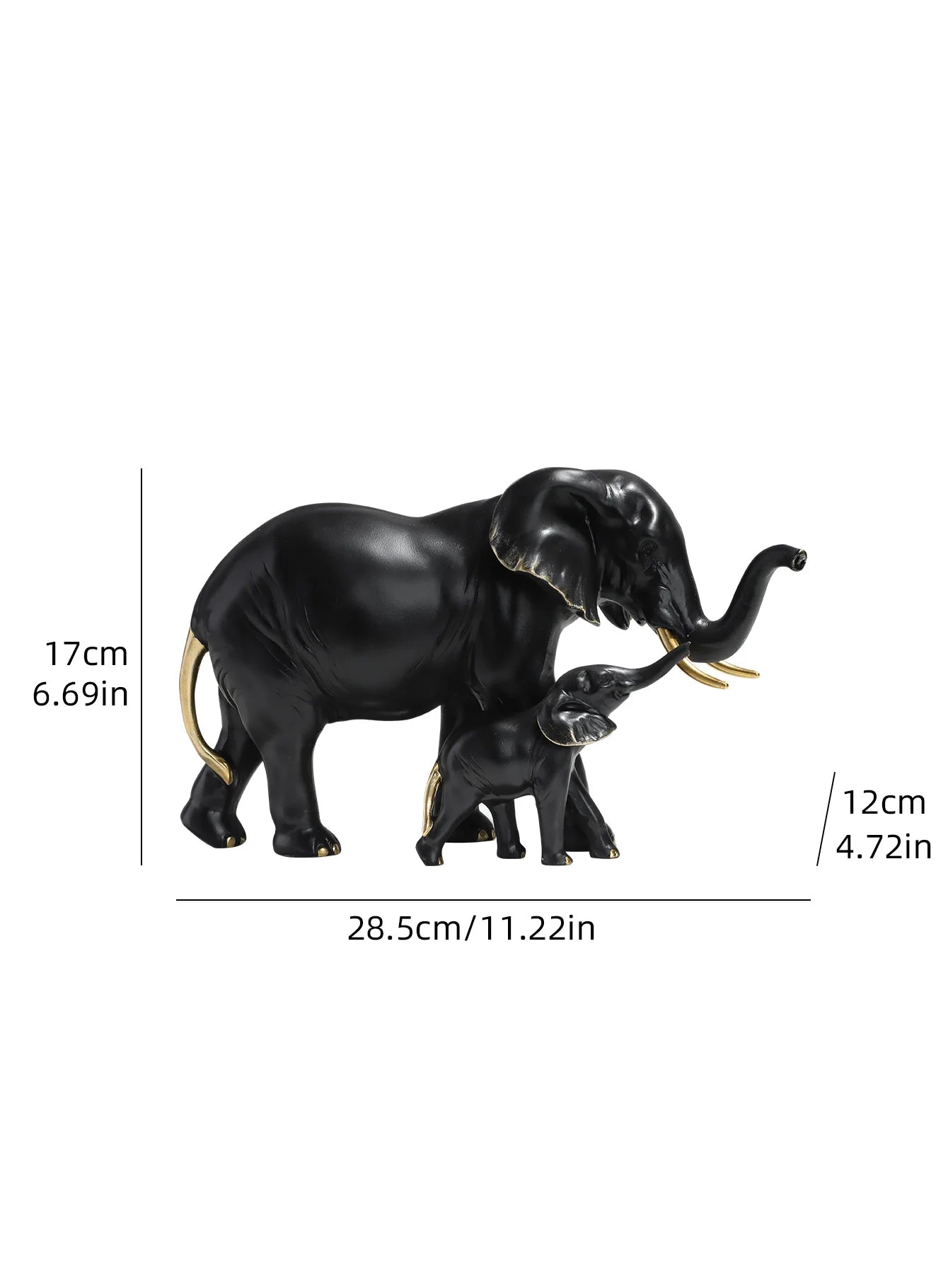 Elefante Mãe Filho Resina NOXHome