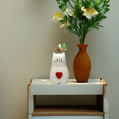Gato Vaso Madeira Maciça NOXHome
