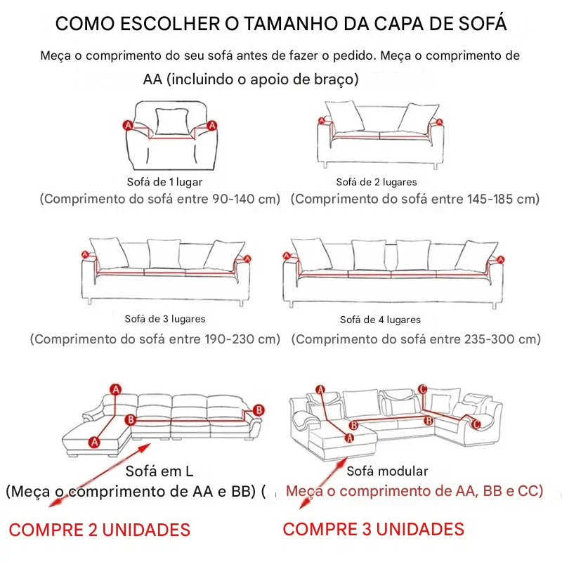 Capa de Sofá Jacquard Grossa Elástica NOXHome