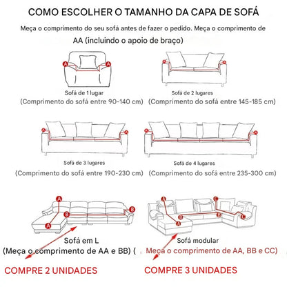 Capa de Sofá Jacquard Grossa Elástica NOXHome