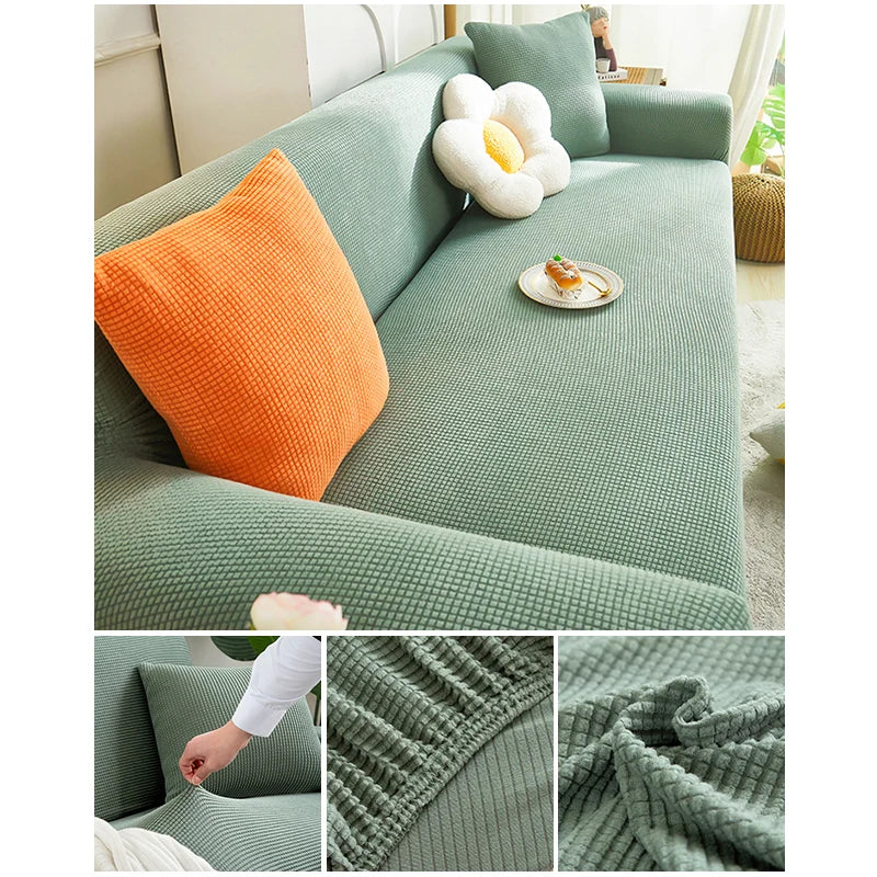 Capa de Sofá Jacquard Leve NOXHome | 100% Poliéster Elástica Para 1 a 5 Lugares – Primavera e Verão