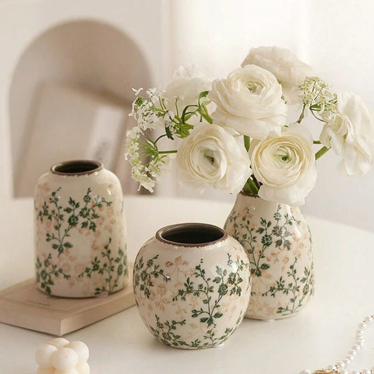 Vaso Craquelê Gelo Cerâmica 3pç NOXHome