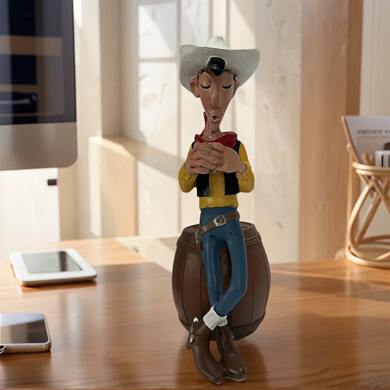Estátua Cowboy Cofre Resina NOXHome