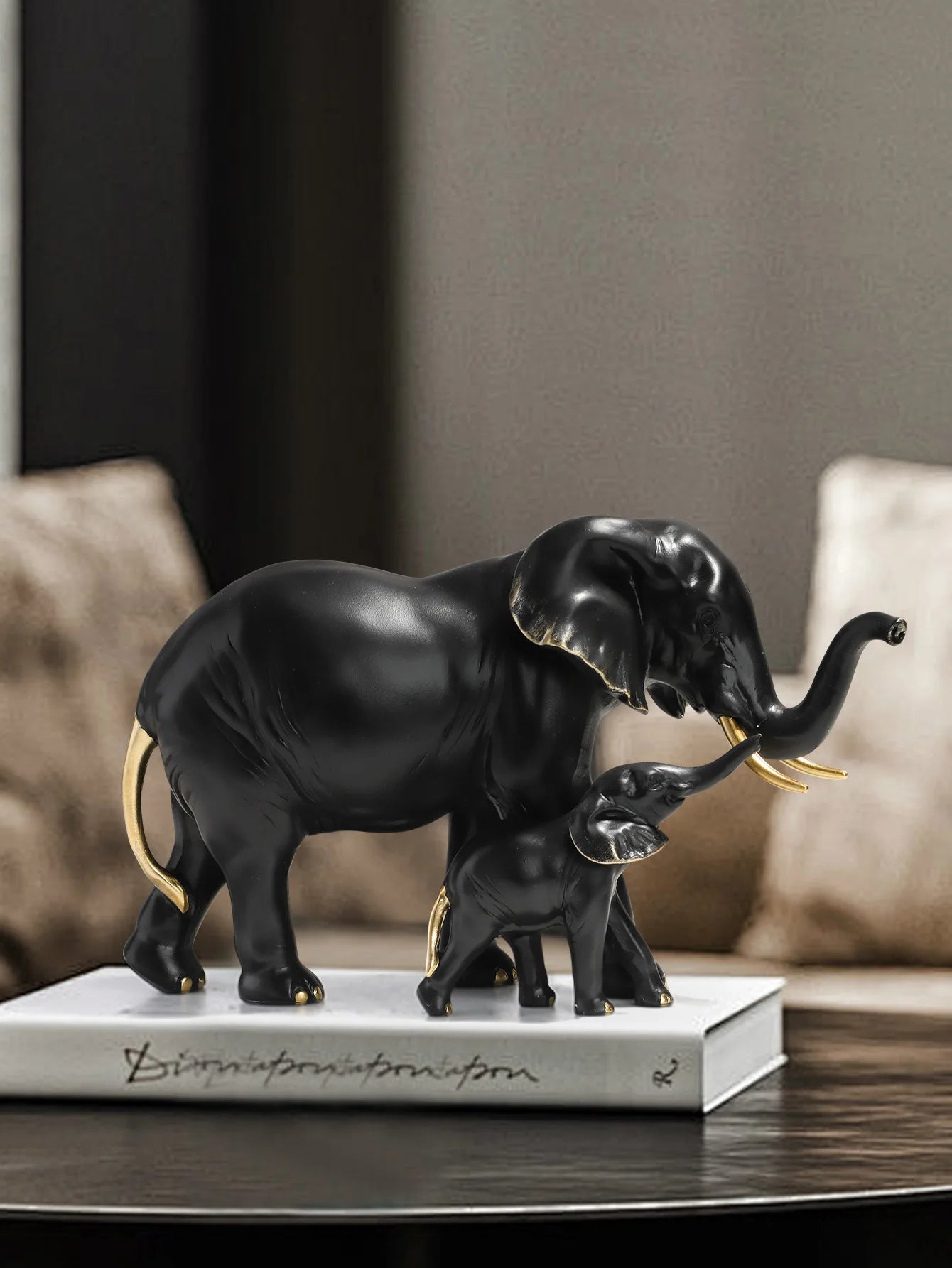 Elefante Mãe Filho Resina NOXHome