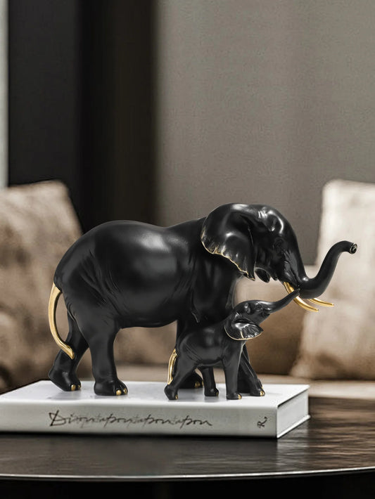 Elefante Mãe Filho Resina NOXHome