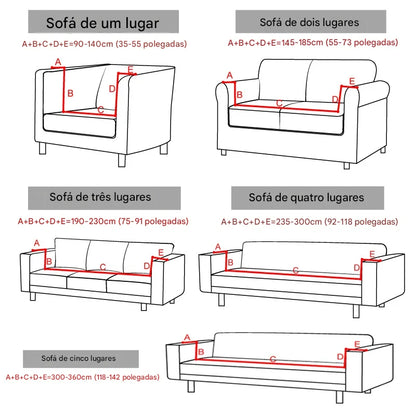 Capa de Sofá Elástica Jacquard 1 a 5 lugares NOXHome