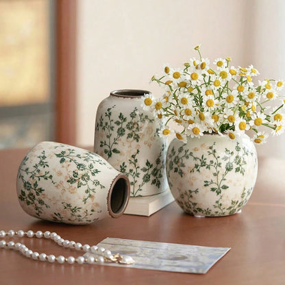 Vaso Craquelê Gelo Cerâmica 3pç NOXHome