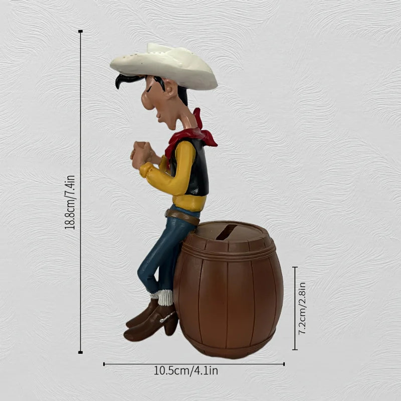 Estátua Cowboy Cofre Resina NOXHome