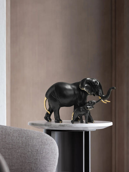 Elefante Mãe Filho Resina NOXHome