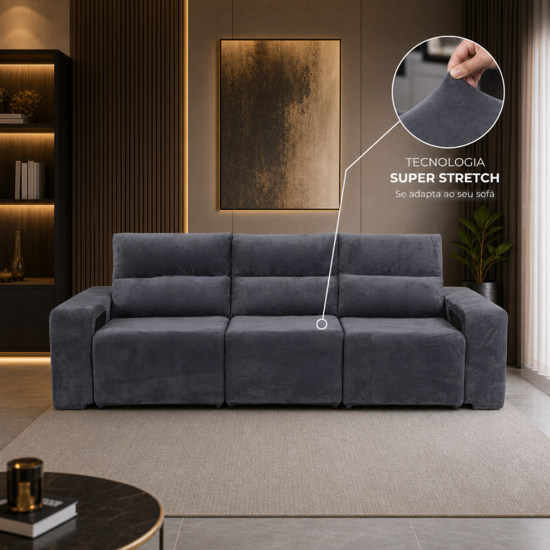 Capa para Sofá Retrátil 3 Lugares Super Luxo Manta Soft NOXHome