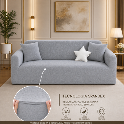 Capa de Sofá Spandex Estampada com Fixadores 2 3 e 4 Lugares NOXHome