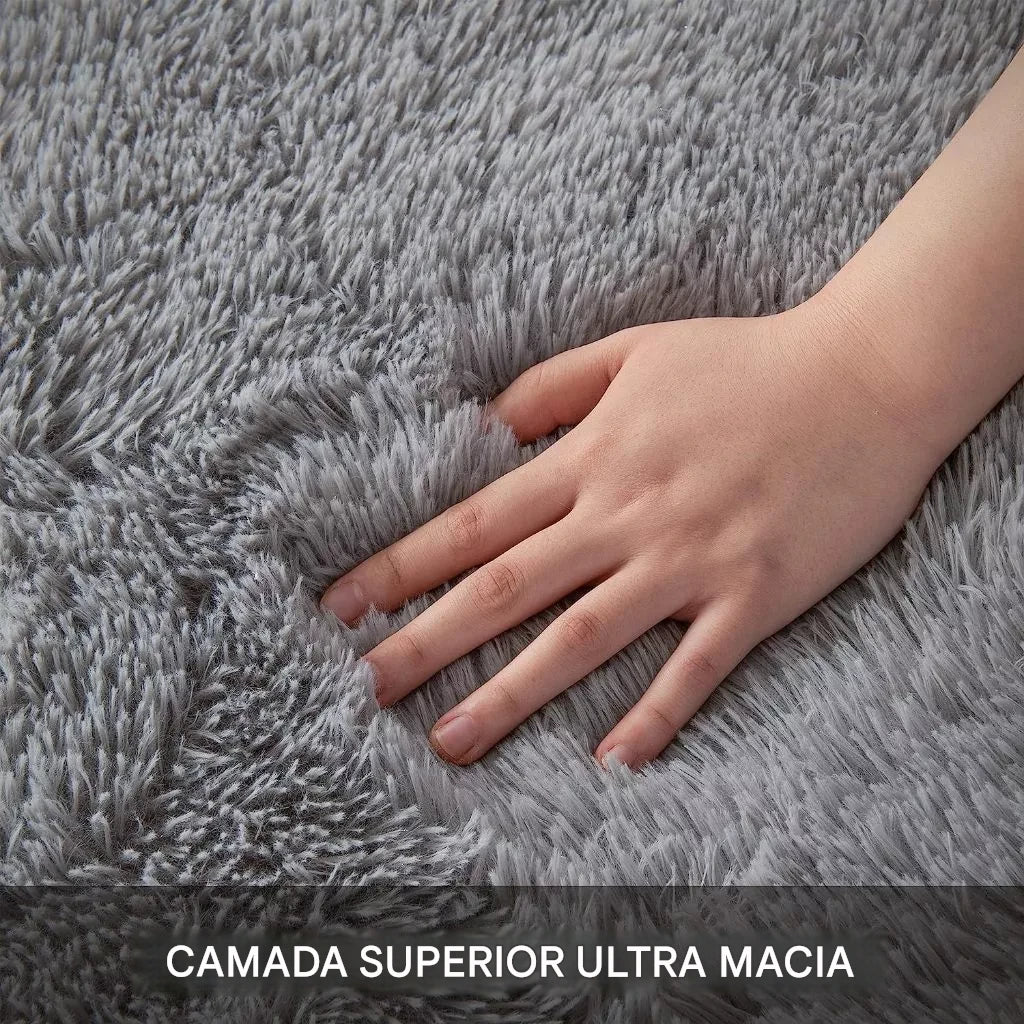 Tapete Peludo Shaggy NOXHome | Felpudo Antiderrapante Sala e Quarto 2,00x2,40m
