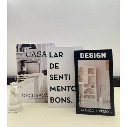 Livros Decorativos NOXHome | Conjunto Organizador Decorativo com 3 Peças