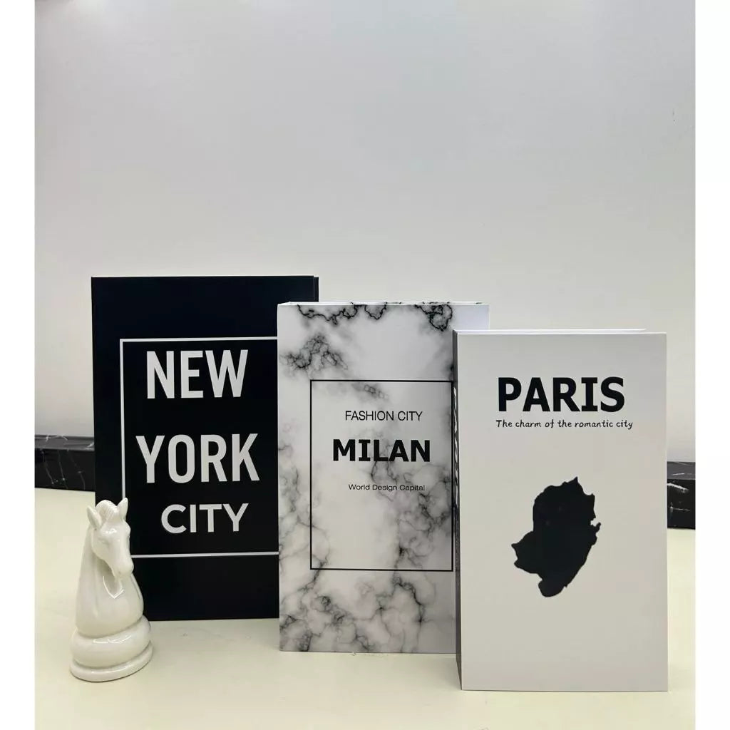 Livros Decorativos NOXHome | Conjunto Organizador Decorativo com 3 Peças