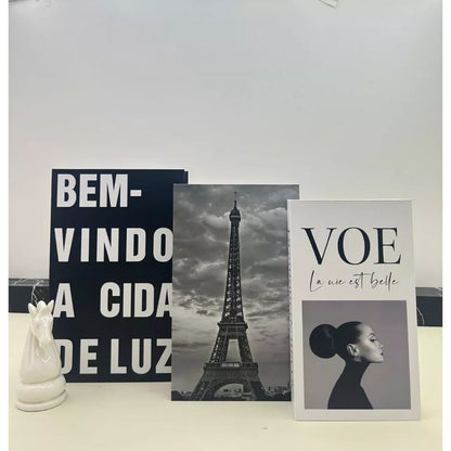 Livros Decorativos NOXHome | Conjunto Organizador Decorativo com 3 Peças
