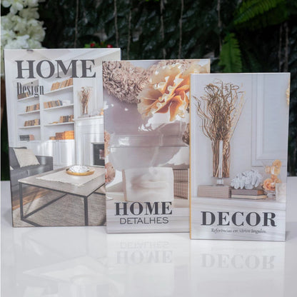 Livros Decorativos NOXHome | Conjunto Organizador Decorativo com 3 Peças