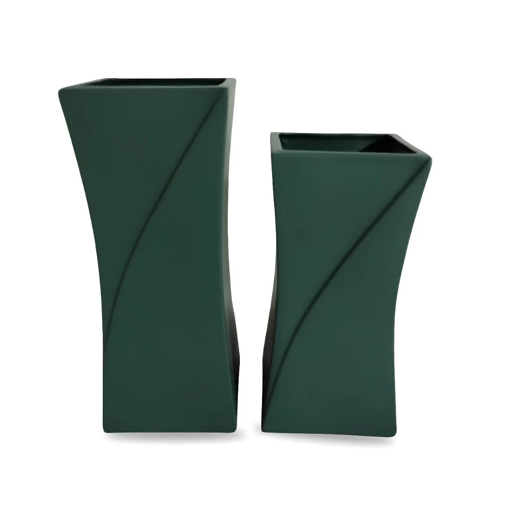 Kit Vasos Grego Decorativo NOXHome | Cerâmica com Verniz Fosco – Par 2 Peças