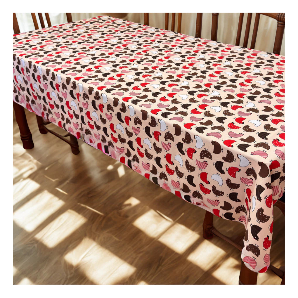 Toalha de Mesa Retangular NOXHome | Tecido Oxford 6 Lugares 2,00x1,40m – Fácil de Limpar