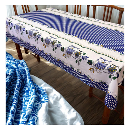 Toalha de Mesa Retangular NOXHome | Tecido Oxford 6 Lugares 2,00x1,40m – Fácil de Limpar