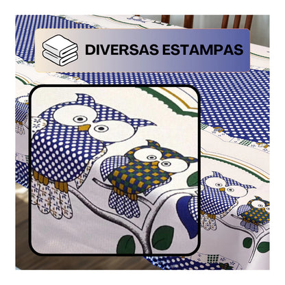 Toalha de Mesa Retangular NOXHome | Tecido Oxford 6 Lugares 2,00x1,40m – Fácil de Limpar