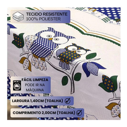 Toalha de Mesa Retangular NOXHome | Tecido Oxford 6 Lugares 2,00x1,40m – Fácil de Limpar