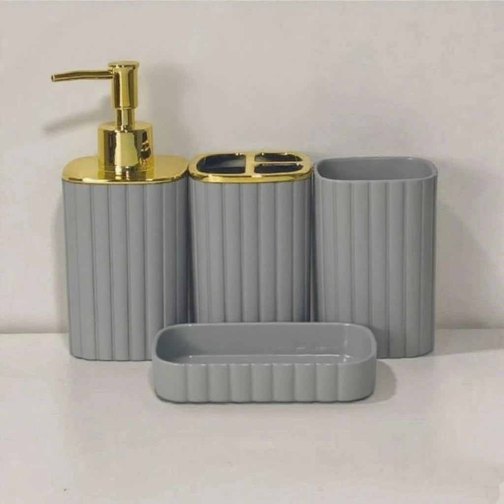 Kit Acessórios para Banheiro NOXHome | Saboneteira + Porta Escova + Copo – Conjunto Luxo