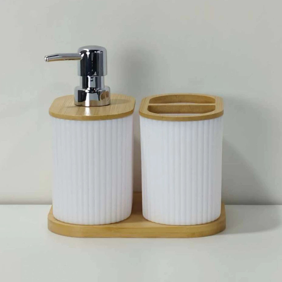 Kit Acessórios para Banheiro NOXHome | Saboneteira + Porta Escova + Copo – Conjunto Luxo