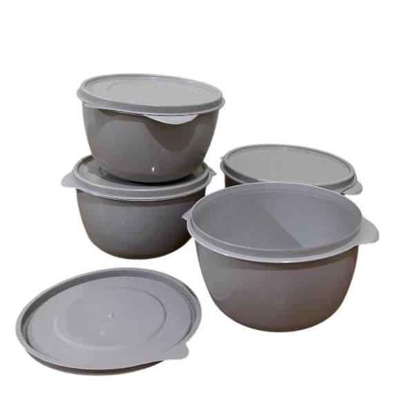 Kit Potes Herméticos de Plástico NOXHome | Empilháveis com Tampa 15 Peças – Rosa, Bege e Preto