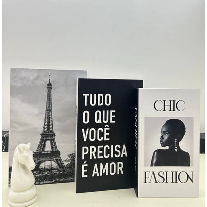 Livros Decorativos NOXHome | Conjunto Organizador Decorativo com 3 Peças