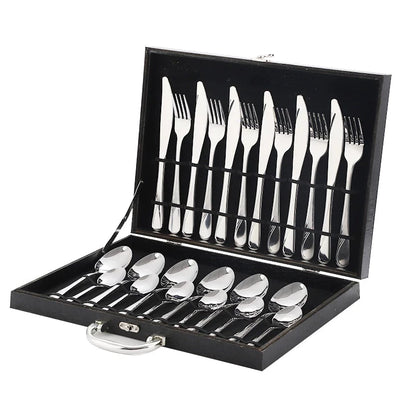Jogo de Talheres Inox Premium NOXHome | Com Maleta Organizadora – 24 Peças